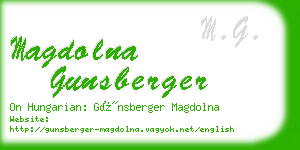 magdolna gunsberger business card